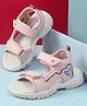 Cute Walk by Babyhug Velcro Closure Sandals With Floral Applique - Pink