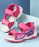 Cute Walk by Babyhug Velcro Closure Solid Sandals - Fuchsia