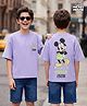 Pine Kids Disney Cotton Knit T-Shirt Half Sleeves with Mickey Mouse Print Purple 9-10 Years