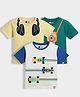 Orange Sugar 100% Cotton Knit Pack Of 3 Half Sleeves Headphones & Camera Printed Tees - Multi Colour