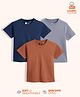 Orange Sugar 100% Cotton Knit Pack Of 3 Half Sleeves Solid Tees - Multi Colour