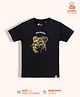 Orange Sugar 100% Cotton Knit Half Sleeves Lioness Printed Tee - Black