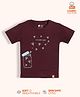 Orange Sugar 100% Cotton Knit Half Sleeves Fireflies Printed Tee - Wine