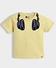 Orange Sugar 100% Cotton Knit Half Sleeves Headphones Printed Tee - Yellow