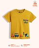 Orange Sugar 100% Cotton Knit Half Sleeves Cars & Roadster Text Printed Tee - Yellow
