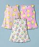Simply Sinker Knit Sleeveless Frocks With Floral & Lime Print Pack of 3 - Multicolor