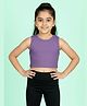 Kiddopanti Cotton Spandex Knit Sleeveless Solid Ribbed Crop Top - Purple