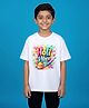 Kiddopanti Cotton Knit Holi Theme Half Sleeves Colorful Holi Vibes Printed Tee - White