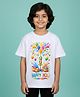 Kiddopanti Cotton Knit Holi Theme Half Sleeves Happy Holi Color Splash Printed Tee - White