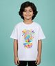 Kiddopanti Cotton Knit Holi Theme Half Sleeves Leave Your Mark Colorfull Printed Tee - White
