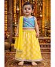 Pspeaches Cotton Woven Sleeveless Leheriya Printed Lehenga & Choli With Dupatta Set - Yellow