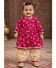 Pspeaches Cotton Woven Full Sleeves Bandhani Printed Kurti & Salwar Set - Pink