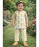 Pspeaches Cotton Woven Sleeveless Floral Printed Coordinating Top & Pant Set - Blue