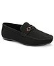 Stefens Metal Applique Thread Work Detailed Loafers - Black
