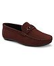 Stefens Metal Applique Thread Work Detailed Loafers - Brown
