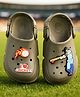 Yellow Bee Cricket Theme Applique Detailed Perforated Slingback Clogs - Olive Green
