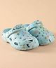 Yellow Bee Animal & Stars Designed Perforated Slingback Clogs - Blue
