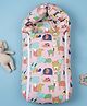 GRASPING FINGERS 3 in 1 Freehand Fantasies Theme 100% Cotton Carry Nest Cum Sleeping Bag, Portable Bassinet for Newborn & Infant - Peach
