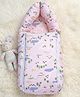 GRASPING FINGERS 3 in 1 Pricky Pal Theme 100% Cotton Carry Nest Cum Sleeping Bag Portable Bassinet for Newborn & Infant - Pink