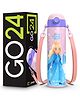 GO24 Go24 Sporty ISI Certified Stainless Steel Water Bottle For School Kids - 700ml | Sipper Cap | Leakproof & BPA Free | Picnic, Travel, Sport - Frozen Doll UV Print - Pink