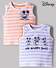 Babyoye Disney Single Jersey Knit Sleeveless Vests With Mickey Mouse Graphics Pack of 2 - Multicolor