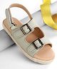 Pine Kids Velcro Closure Solid Sandals - Green