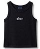 Pine Kids Cotton Lycra Knit Tank Top with 'Love' Embroidery Black 6-7 Years