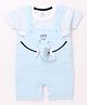Be Baby Cotton Knit Half Sleeves Striped T-Shirt & Dungaree with Elephant Applique - Sky Blue