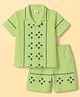 Be Baby Cotton Knit Half Sleeves Shirt & Shorts Printed Set - Limegreen