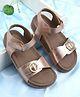 Babyoye Velcro Closure Foil Printed Sandal - Rose Gold