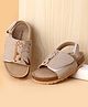 Babyoye Velcro Closure Sandals With Giraffe Embroided - Cream