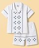 Be Baby Cotton Knit Half Sleeves Shirt & Shorts Printed Set - White