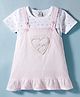 Be Baby Cotton Knit Frock & Half Sleeves Inner Tee with Heart Print - Pink