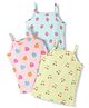 Babyhug 100% Cotton Knit Sleeveless Slips With Fruit Print Pack of 3 - Multicolor