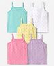 Babyhug 100% Cotton Knit Sleeveless Polka Dots Printed Slips Pack of 5 - Multicolor