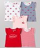 Babyhug Cotton Knit T-Shirts with Graphic Print and Ruffled Sleeves Multi Color 12-18 Months Pack of 5