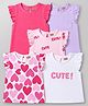 Babyhug Cotton Knit Half Sleeves T-Shirts Hearts & Text Print Pack of 5 - Multicolour