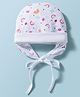 Ben Benny Interlock Knit Rainbow Printed Baby Cap White - Diameter 10.5 cm