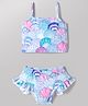 Babyhug Water Repellent Sleeveless Two Piece Swimsuit With Sea Shell Print - Sky Blue