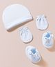 Ben Benny Interlock Knit Cap, Mitten & Booties Blue - Diameter 8.5 cm