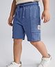 Babyhug Terry Knit Mid Thigh Solid Shorts With Pockets - Blue
