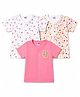 Ben Benny Interlock Knit Half Sleeves Floral & Rainbow Printed Jhablas Pack of 3 - Multicolour