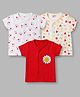 Ben Benny Interlock Knit Half Sleeves Text & Floral Printed Jhablas Pack of 3 - Multicolour