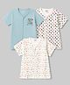 Ben Benny Interlock Knit Half Sleeves  Animal & Sea Life Printed Jhablas Pack of 3 - Multicolour