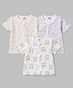 Ben Benny Interlock Knit Half Sleeves Bunny & Floral Printed Jhablas Pack of 3 - White