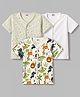 Ben Benny Interlock Knit Half Sleeves Jungle Theme Printed Jhablas Pack of 3 - White