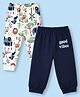 Ben Benny Interlock Knit Full Length Jungle Theme & Text Printed Lounge Pants Pack Of 2 - Multicolor