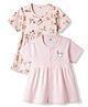 Ben Benny Interlock Knit Half Sleeves Bunny & Floral Printed Frocks Pack Of 2 - Multicolor