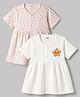 Ben Benny Interlock Knit Half Sleeves Star Printed Frocks Pack Of 2 - Multicolor