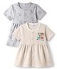Ben Benny Interlock Knit Half Sleeves Animal & Text Printed Frocks Pack of 2 - Multicolor